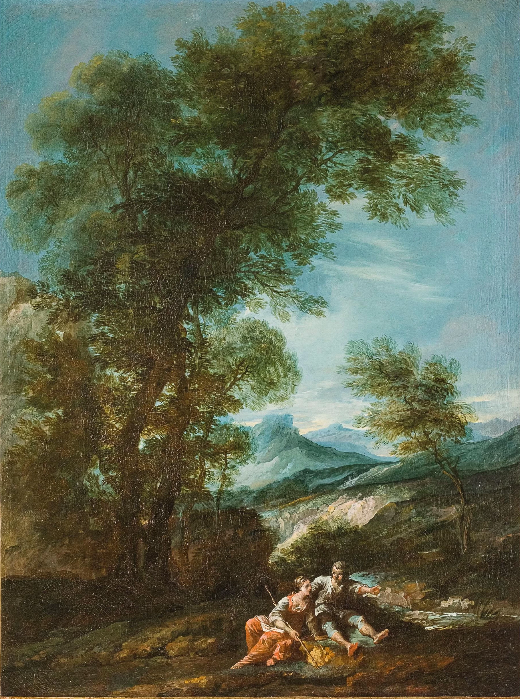 Paesaggio con due contadini che riposano